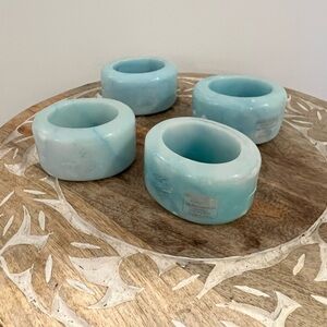 Ducceschi Italian Alabaster Elegant Blue Napkin holders